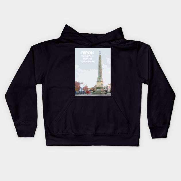 Ripon, North Yorkshire. Travel poster Kids Hoodie by BarbaraGlebska